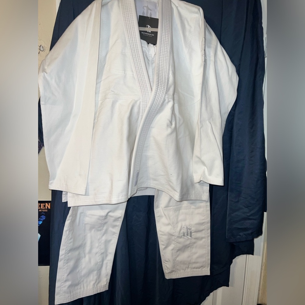 Premium ju jitsu gi white water uniform size w2